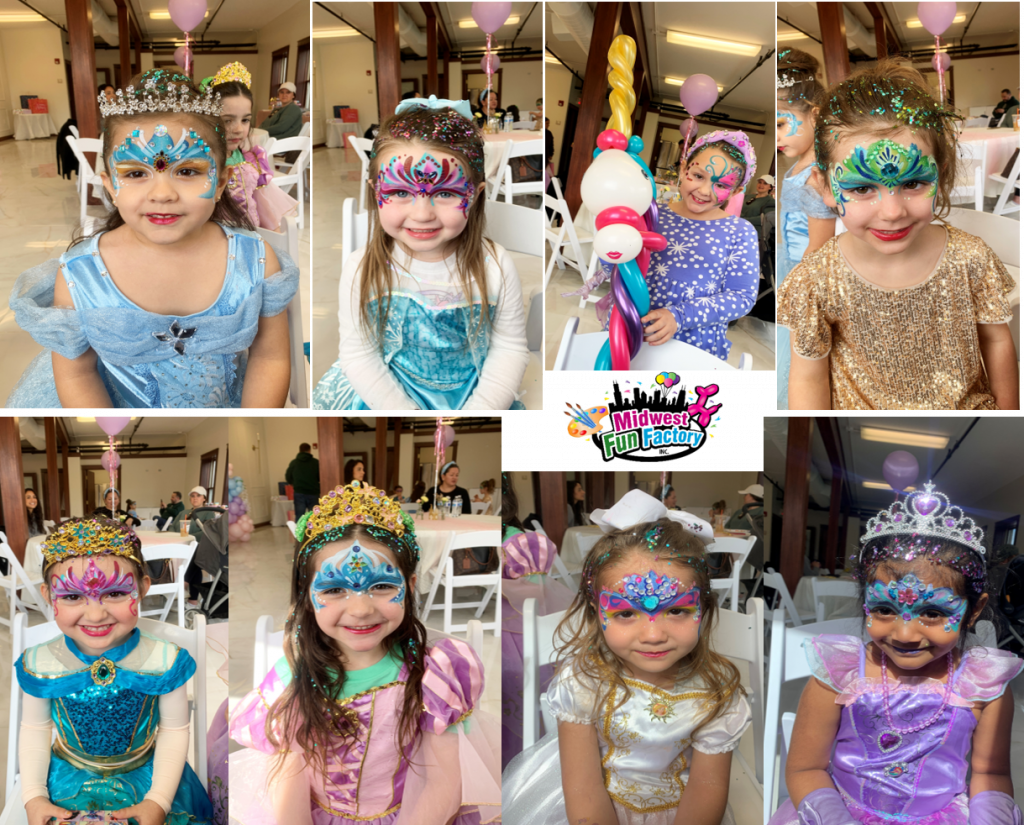 Transform your child's party into a magical realm with our Princess Face Painting Party Fun! Professional face painting services that turn little ones into enchanting princesses. Book now for a royally good time!