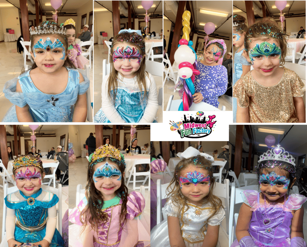 Transform your child's party into a magical realm with our Princess Face Painting Party Fun! Professional face painting services that turn little ones into enchanting princesses. Book now for a royally good time!